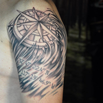 Tattoos - Compass and Coordinates. Instagram @michaelbalesart - 123568